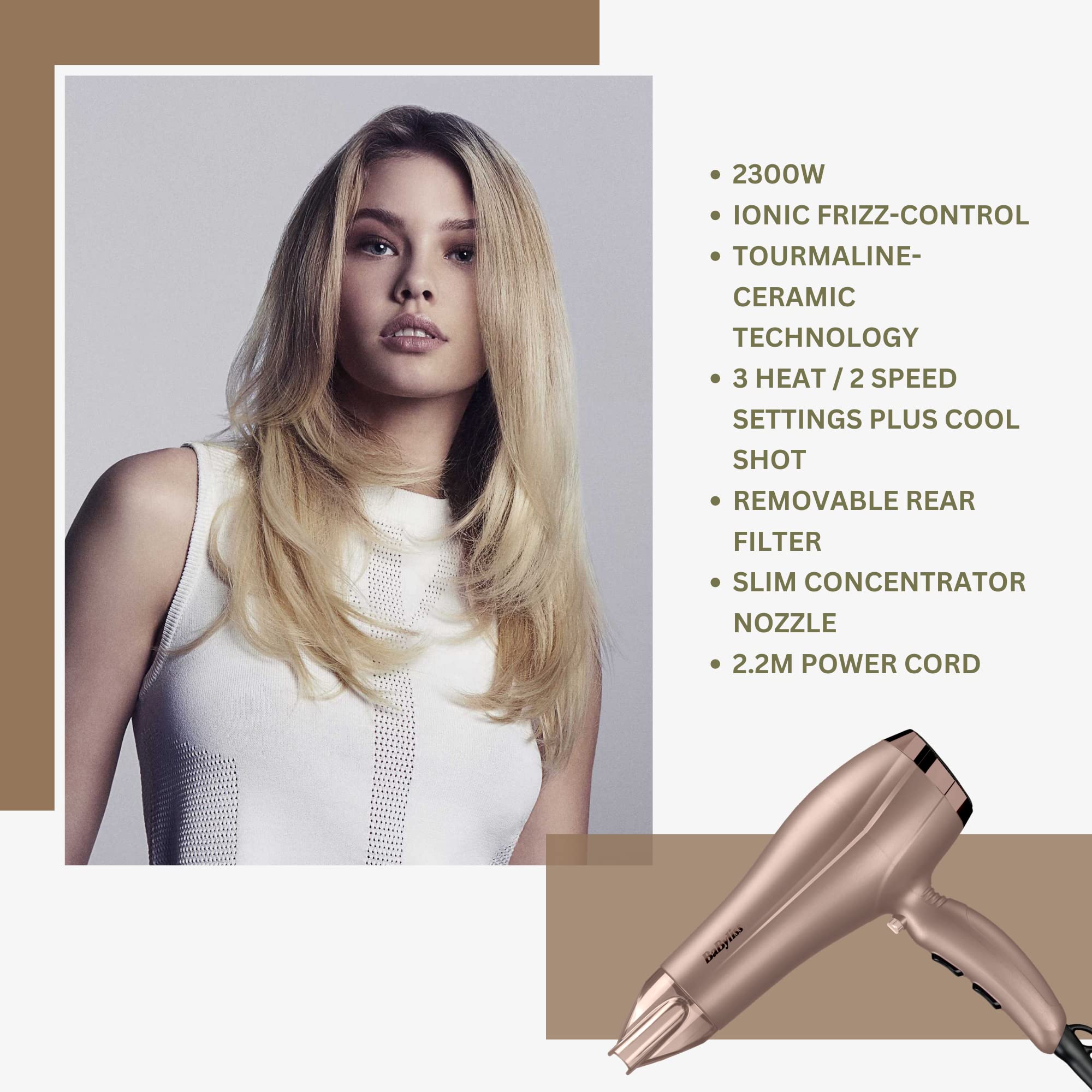 BaByliss Paddle Travel Dryairbrush DC Dryer 1900W-2300W (Beige) (OPEN-BOX) BaByliss Paddle Travel Dryairbrush DC Dryer 1900W-2300W (Beige) (OPEN-BOX)